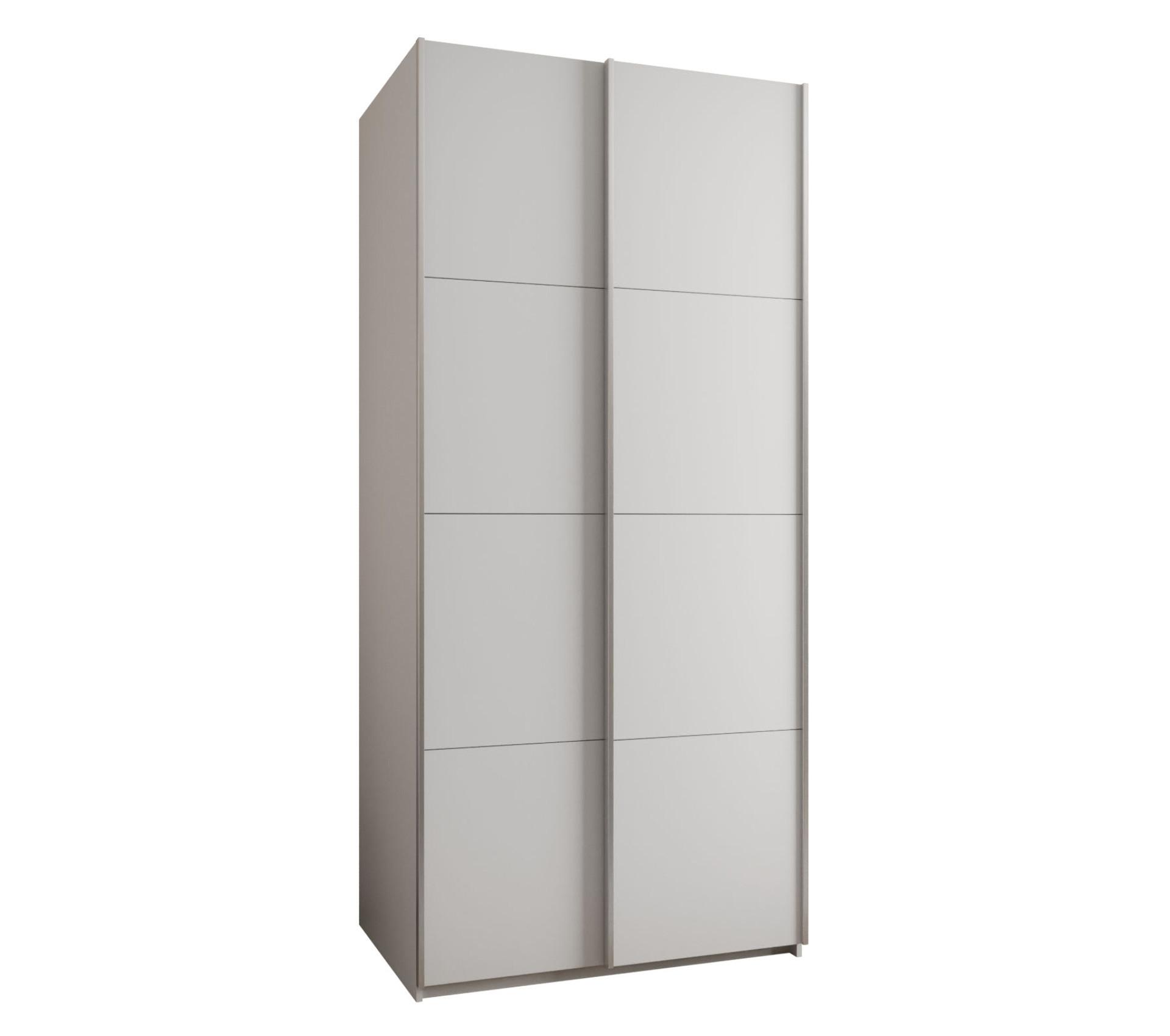 SCHWEBETÜRENSCHRANK 245,5/110/64 2-türig - Silberfarben/Weiß, Holz/Metall (110/245/64cm) - Abiks Möbel