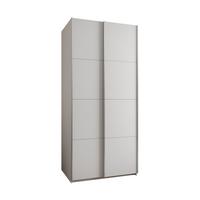 SCHWEBETÜRENSCHRANK 245,5/120/64 2-türig - Silberfarben/Weiß, Holz/Metall (120/245/64cm) - Abiks Möbel