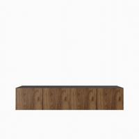 LOWBOARD VAREN 200/41/40 cm, Hängender TV-Schrank Schwarz / Eichefarben - Eichefarben/Schwarz, Holzwerkstoff (200/41/40cm) - MASSENO