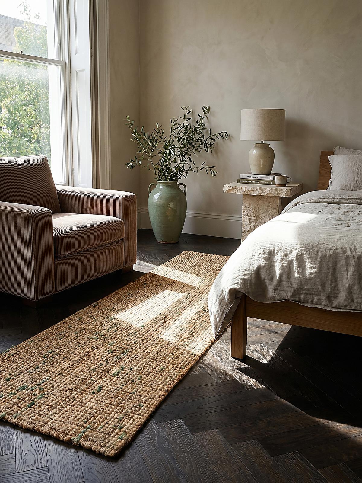JUTETEPPICH handgewebt ERME, in Naturjute, Natur-Grün, 60 x 230 cm - Beige, Textil (230/60cm) - KADIMA DESIGN