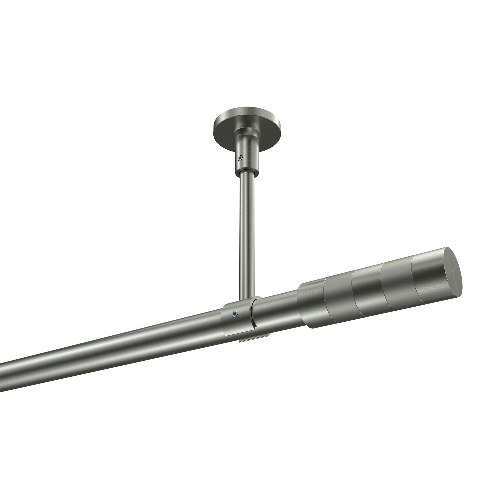 GARDINENSTANGE Sonette Mavell 180 cm, 1-läufig, 20 mm Ø Edelstahl-Optik - Edelstahlfarben/Silberfarben, Metall (180cm) - INTERDECO