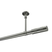 GARDINENSTANGE Sonette Mavell 180 cm, 1-läufig, 20 mm Ø Edelstahl-Optik - Edelstahlfarben/Silberfarben, Metall (180cm) - INTERDECO