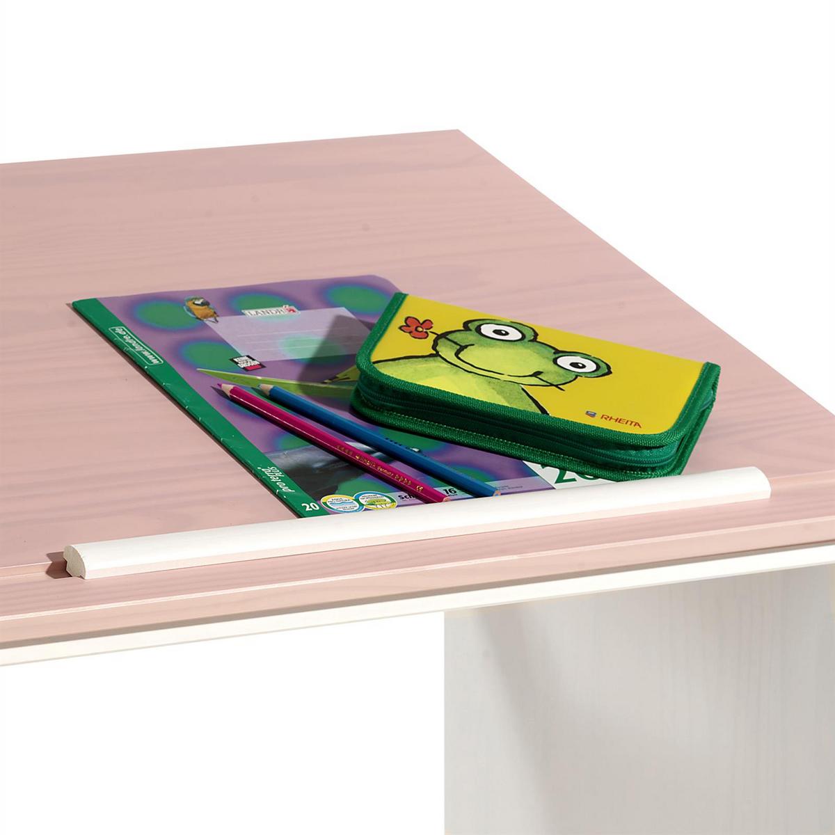 KINDERSCHREIBTISCH KEVIN - Weiß/Rosa, Holz (115/73/60cm) - IDIMEX