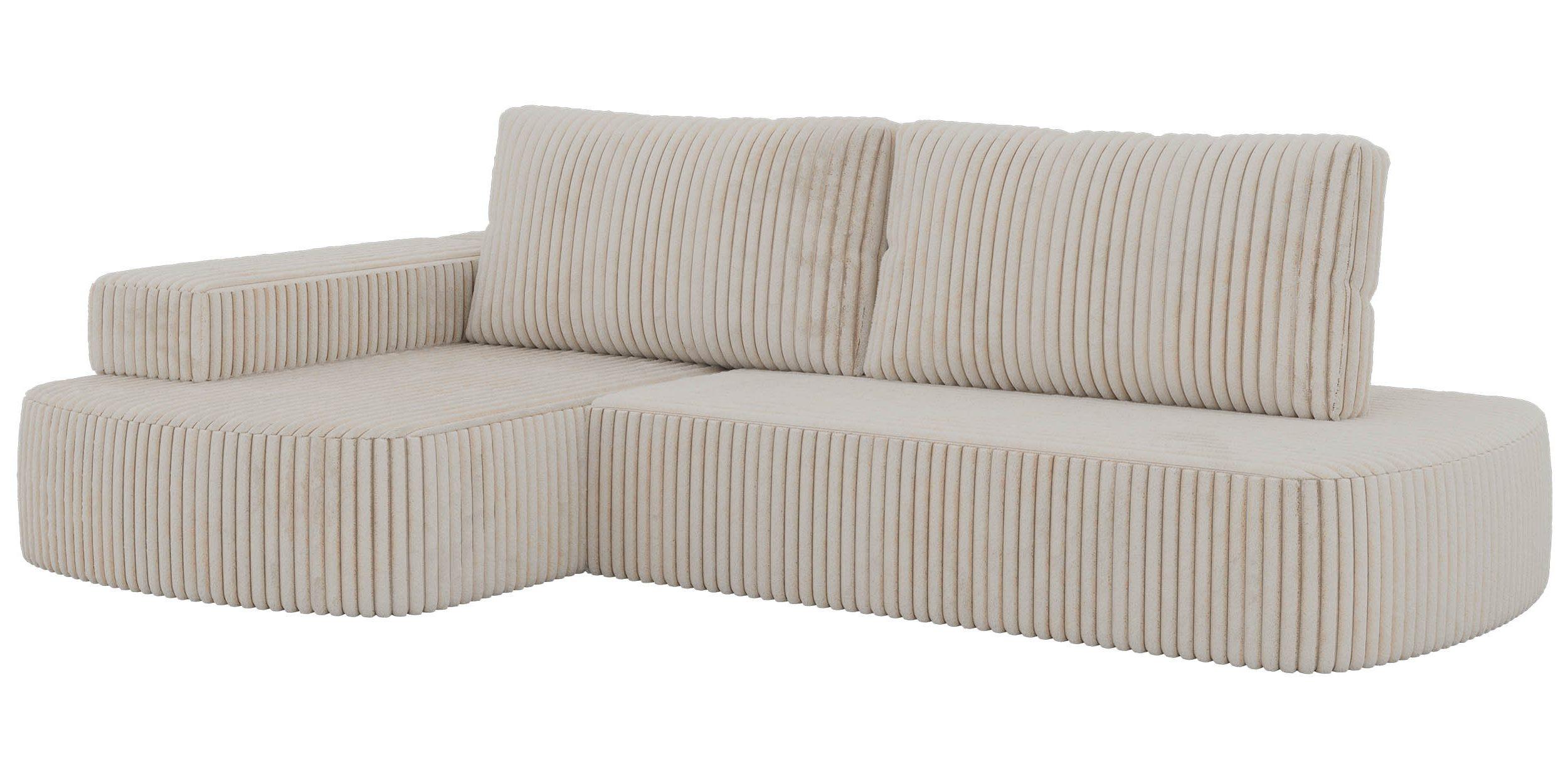 ECKSOFA LIRENA L Cord Beige - Links - Beige, Textil (160/260cm) - MKS