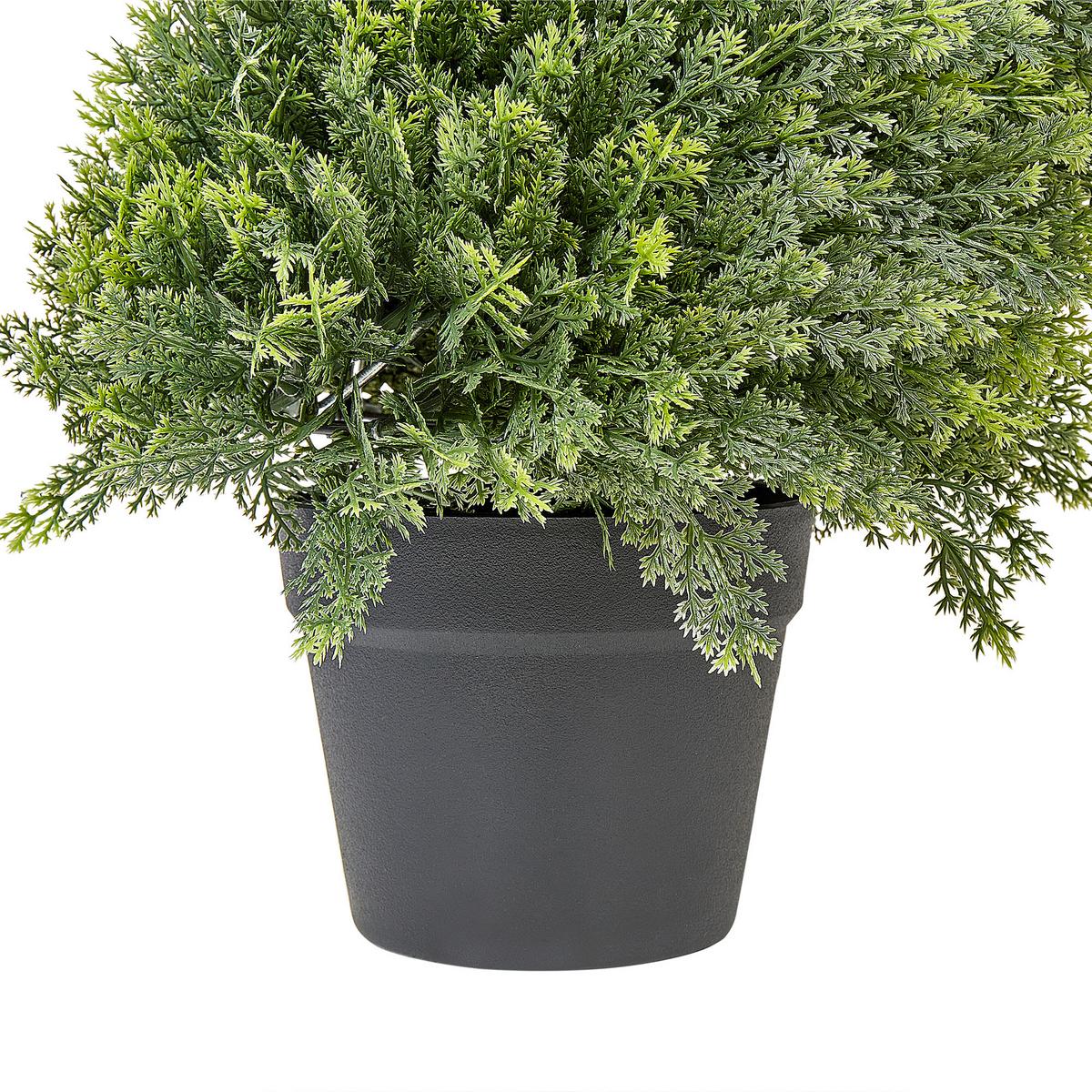 KUNSTPFLANZE im Blumentopf 126 cm Grün/Schwarz Cypress Spiral Tree - Schwarz/Grün, Kunststoff (126cm) - Beliani