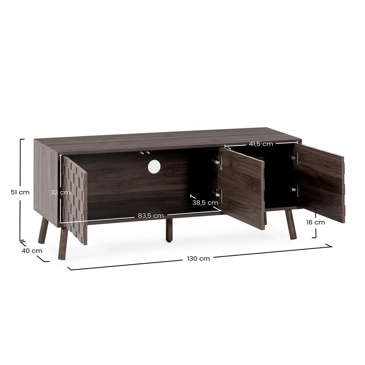 TV-ELEMENT Canadá 3 türen Walnuss-Optik - Walnussfarben, Holzwerkstoff (130/51/40cm) - VS Venta-stock