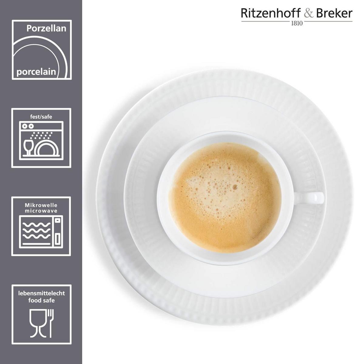 KAFFEESERVICE Sofia weiß 18-tlg. - Weiß, Keramik (19.5/22/27.5cm) - Ritzenhoff Breker