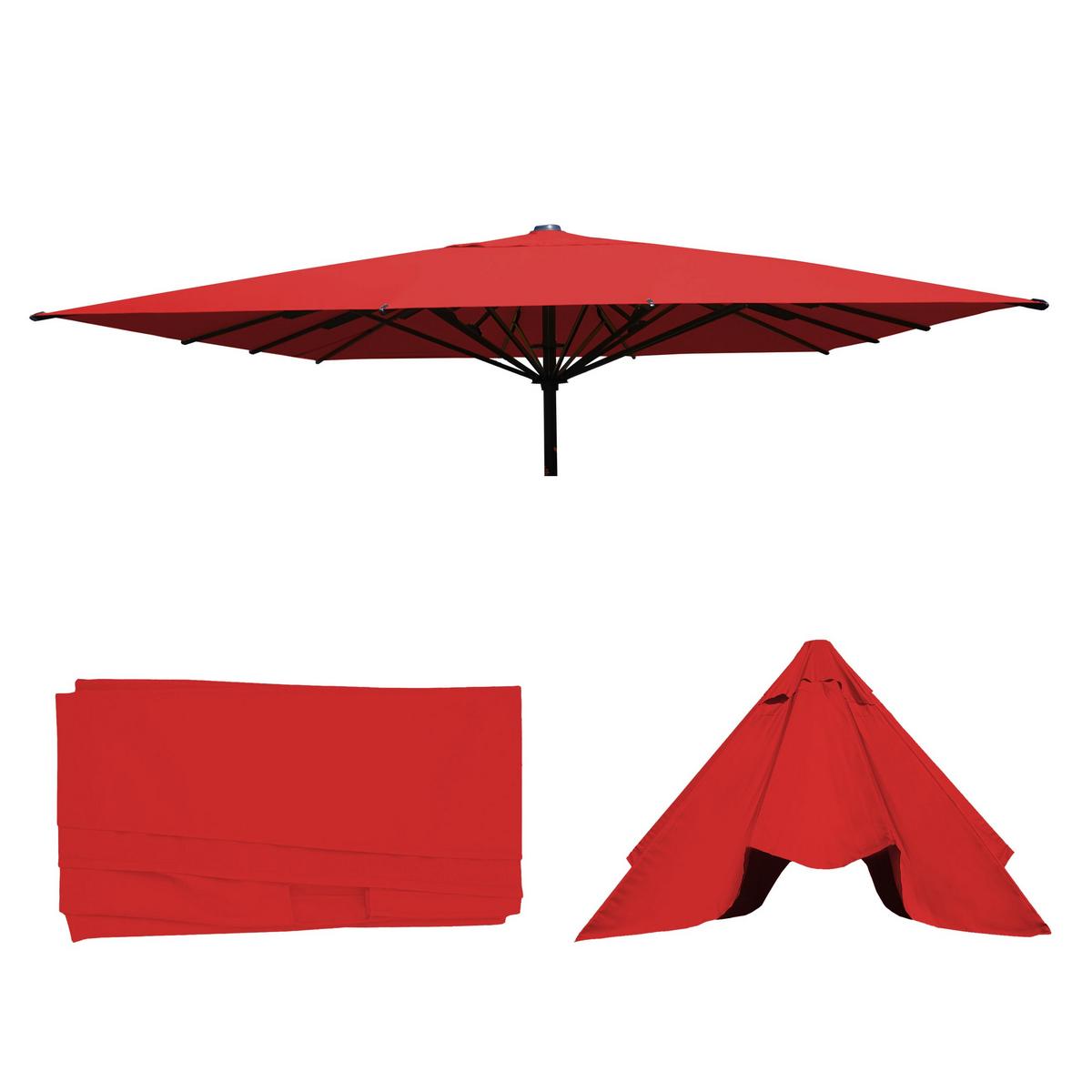 ERSATZ-BEZUG FÜR SONNENSCHIRM Rot - Rot, Textil (490/490cm) - MCW