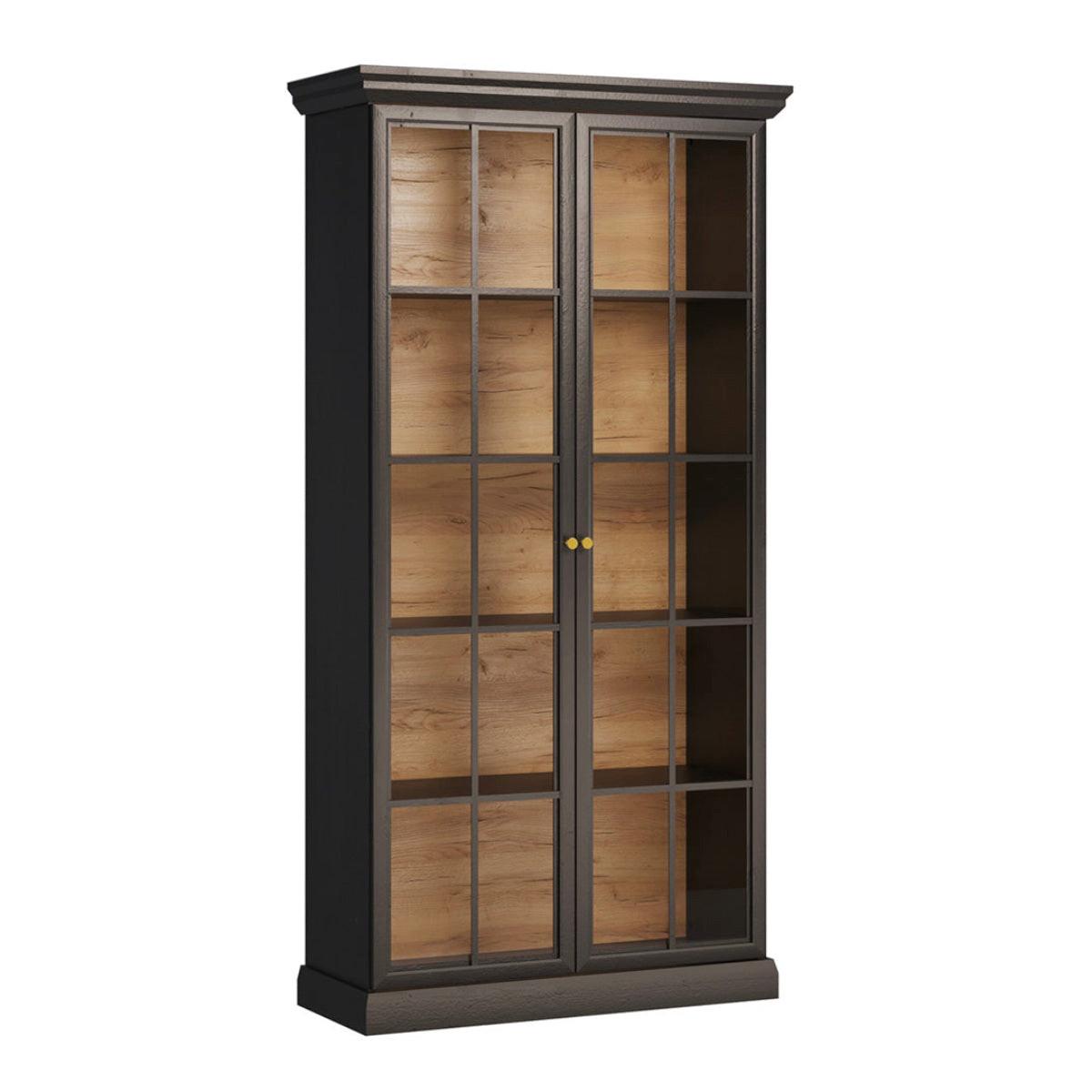 GESCHIRRSCHRANK Toja Anthrazitfarbenes Holz - Braun, Holzwerkstoff (102.4/200/40.7cm) - Petits-meubles