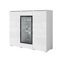 KOMMODE Vera 120 - Weiß Hochglanz/Silberfarben, Holzwerkstoff/Kunststoff (120/104/40cm) - MIRJAN24