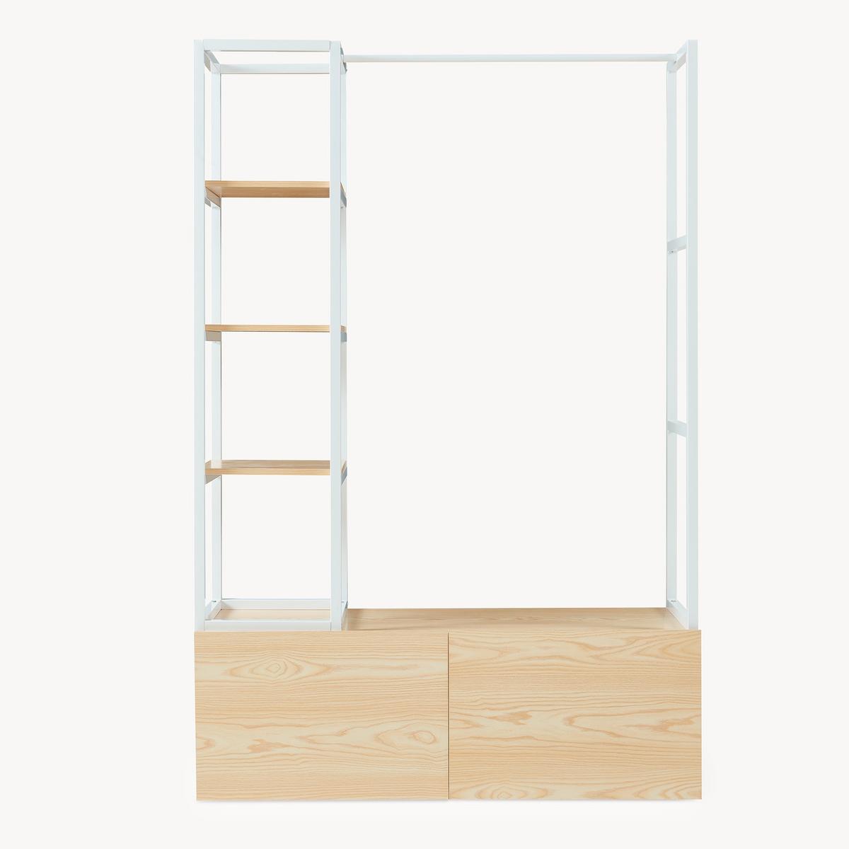GARDEROBENSTÄNDER Egmating - Eichefarben/Weiß, Holzwerkstoff/Metall (120/180/40cm) - [en.casa]