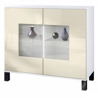 KOMMODE Grömitz Creme Hochglanz - Creme, Holzwerkstoff (92.5/84.5/35cm) - Vladon