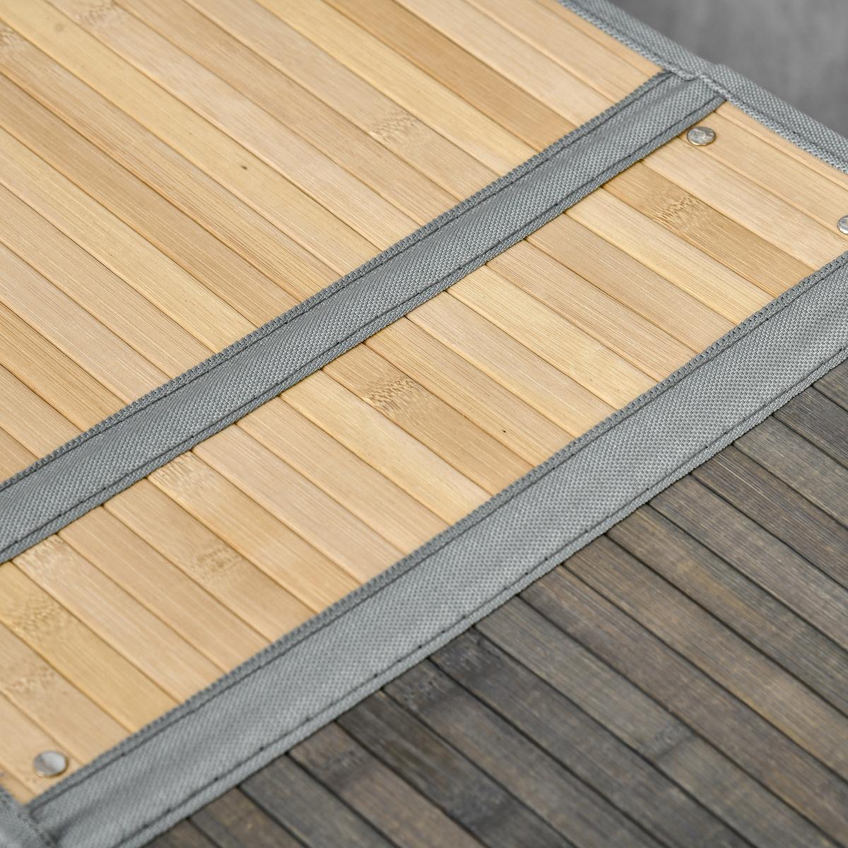 WÄSCHEKORB Bambus Grau Natur - Hellbraun, Naturmaterialien (37/60.5/62.5cm) - HOMCOM