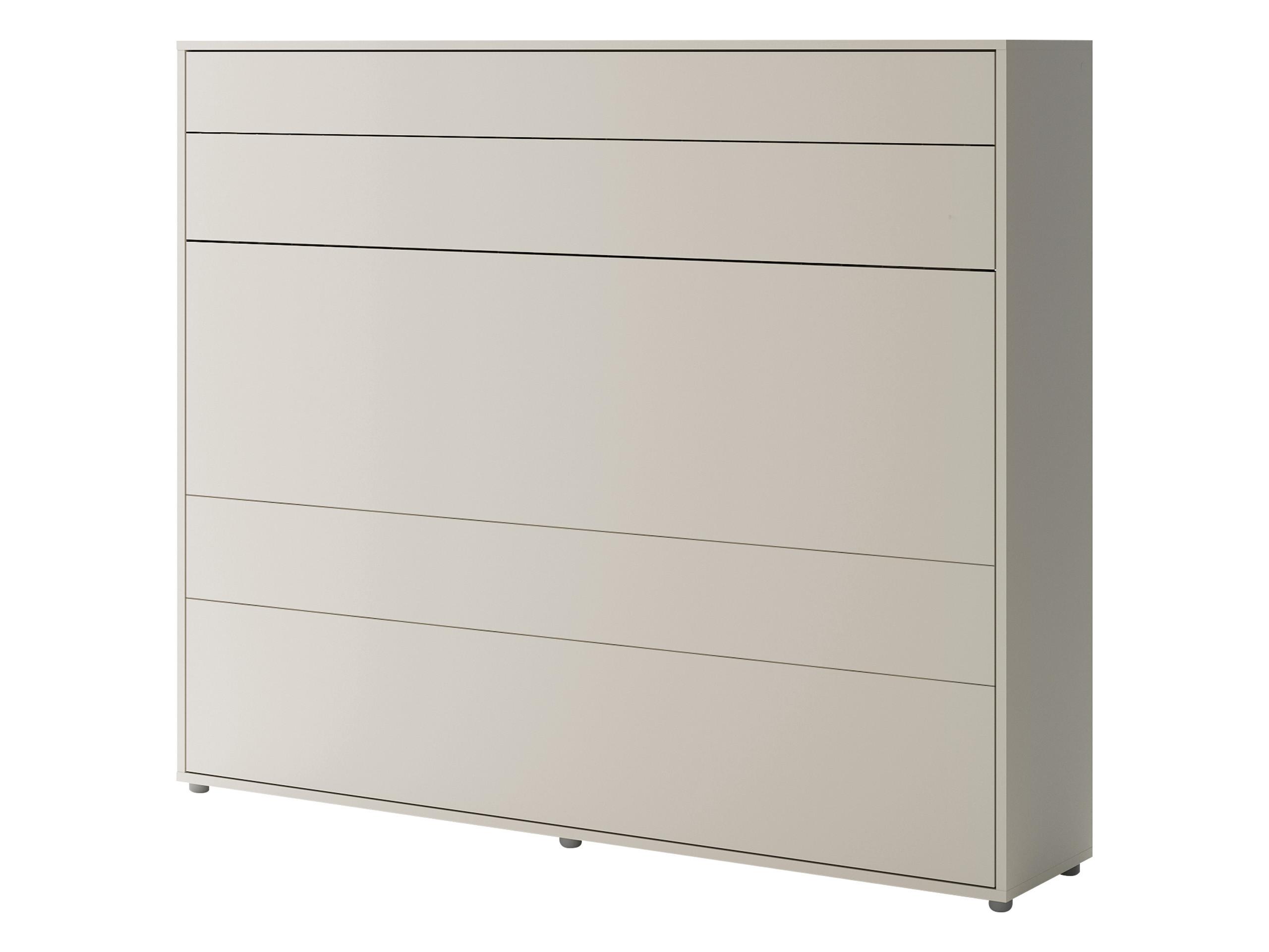 SCHRANKBETT Bed-Concept BC-14 160x200 mit weißer LED Beleuchtung - Kaschmir/Grau, Holz/Holzwerkstoff (160/200cm) - MIRJAN24