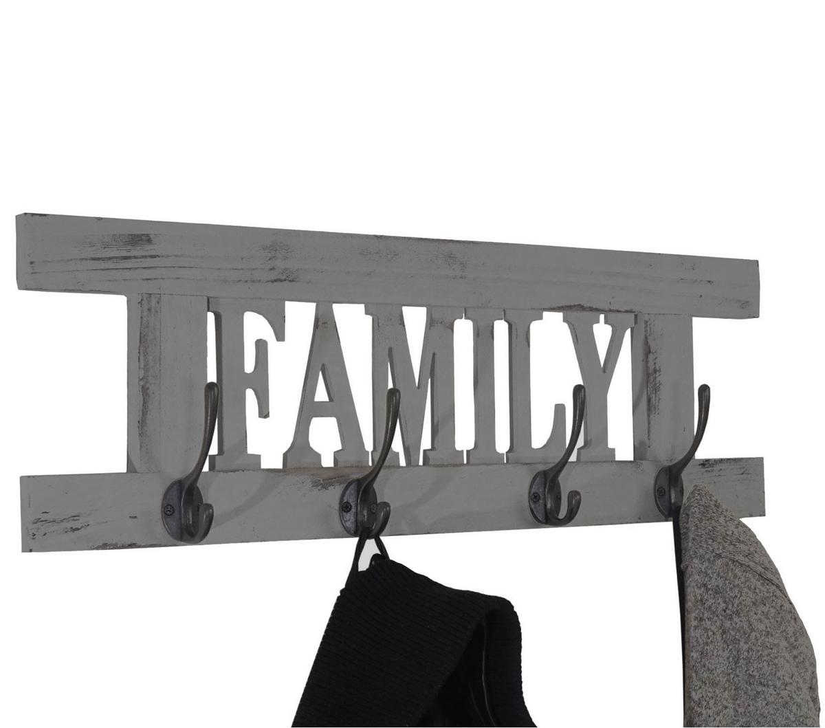WANDGARDEROBE FAMILY SHABBY-LOOK Grau - Grau, Holz (60/21/2cm) - MCW
