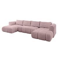 WOHNLANDSCHAFT CLOUD-U 405x185x90 Rosa Cord - Rosa, Holzwerkstoff/Kunststoff (405/90/185cm) - ALTDECOR