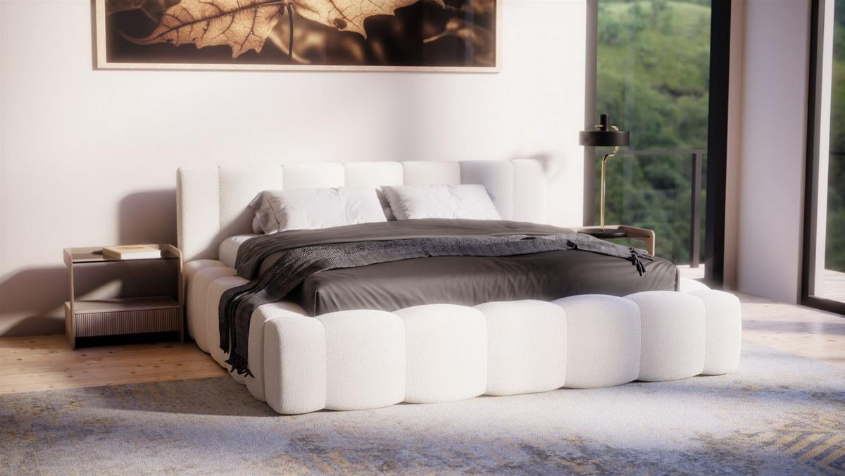 POLSTERBETT Lizeth In Perfect Harmony - Creme, Holzwerkstoff/Textil (200/200cm) - Fun Möbel