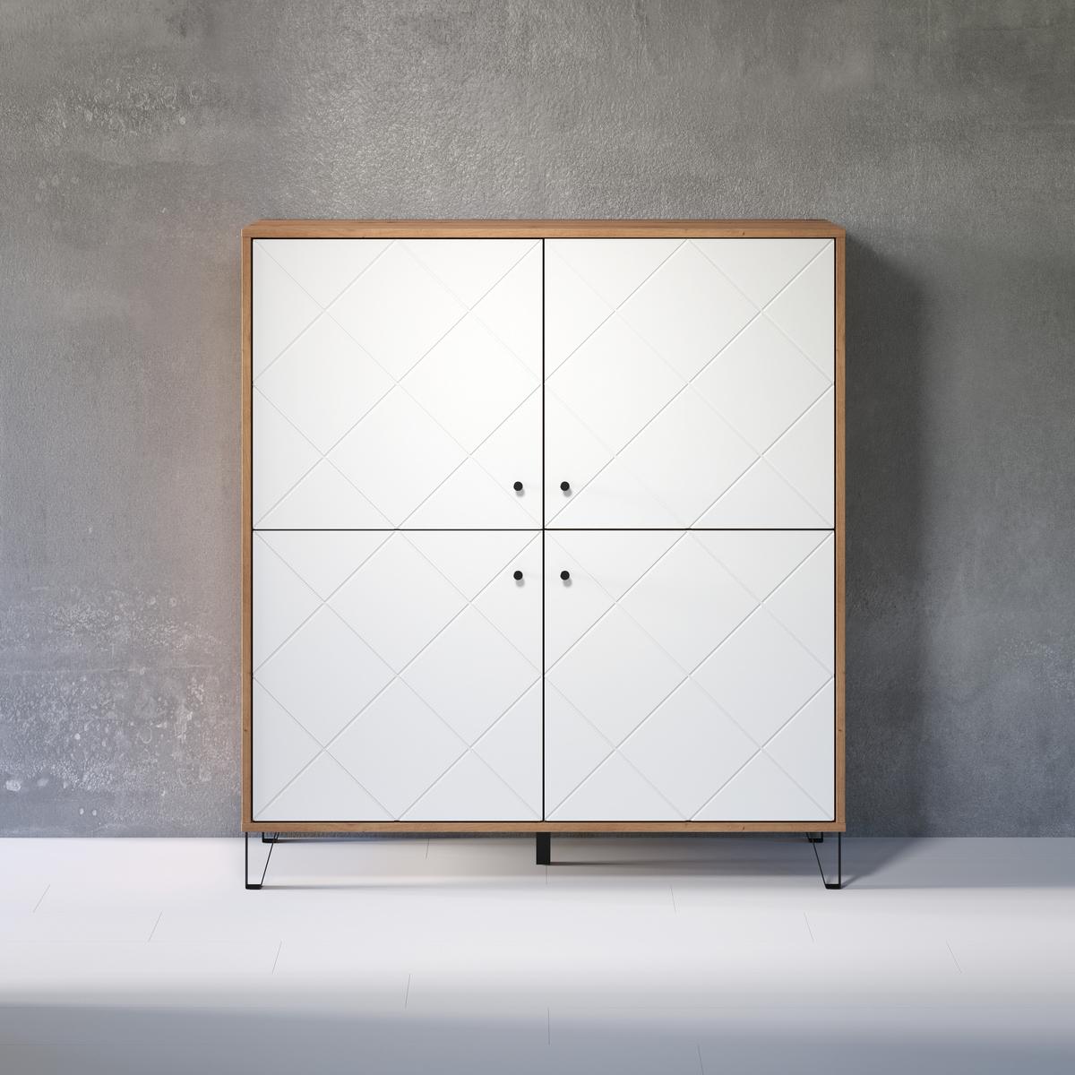 HIGHBOARD Touch Weiß - Weiß, Holzwerkstoff (123/136/40cm) - ebuy24