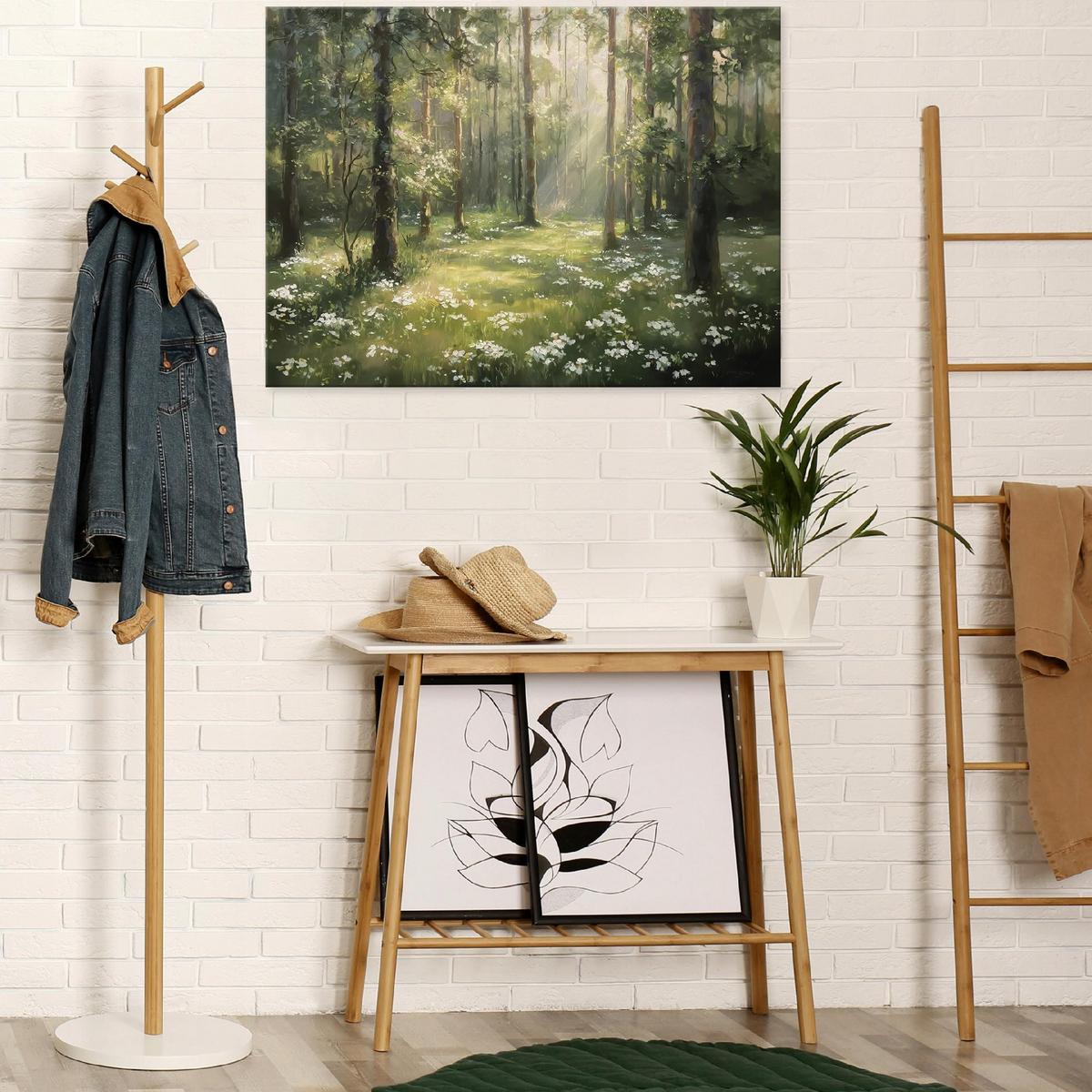 LEINWAND BILDER Wald Natur Grün 120x80 - Multicolor, Holzwerkstoff (120/80cm) - Wallarena