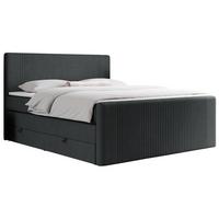 BOXSPRINGBETT KING DOREN 160/200 Dunkelgrau Struktur - H4 - Dunkelgrau, Holz/Textil (160/200cm) - MKS