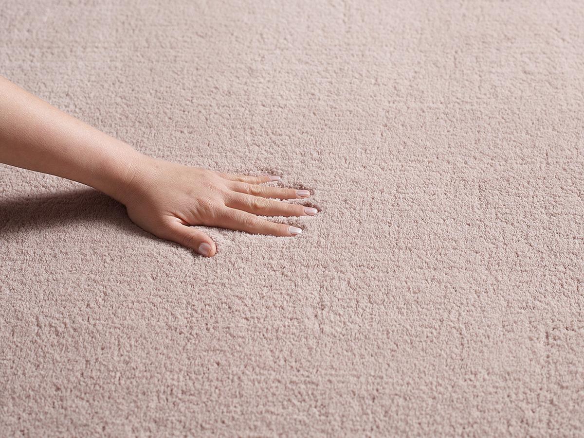 HOCHFLORTEPPICH Antirutsch Uni TIRSO Polyester Puderrosa 160 x 220 cm - Rosa, Textil (160/220cm) - KADIMA DESIGN