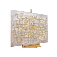 ACRYLBILD HANDGEMALT 100/75 cm - Beige/Goldfarben, Holz/Textil (100/75cm) - KUNSTLOFT