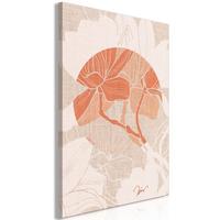 KUNSTDRUCK Grau 40/60 cm - Orange/Grau, Textil (40/60cm) - KUNSTLOFT