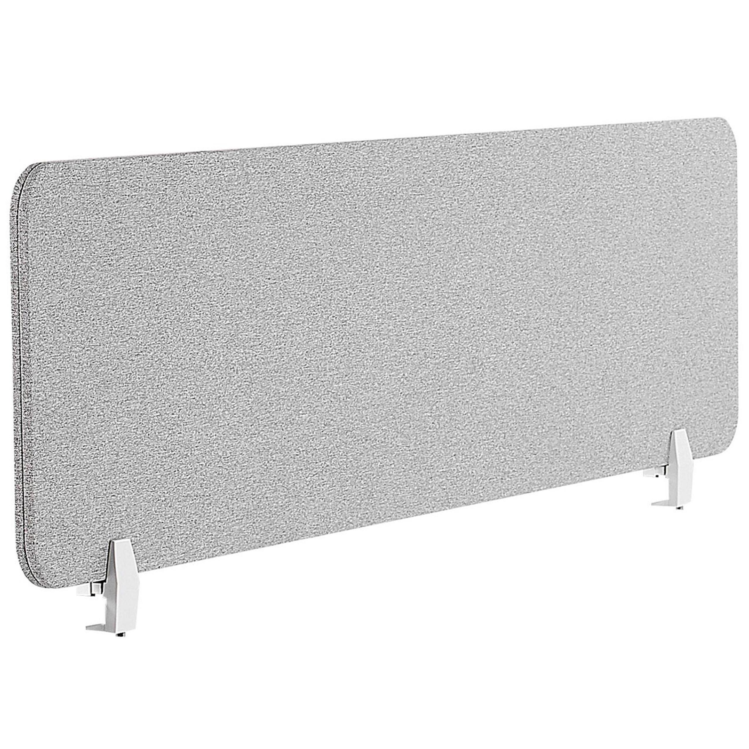 SCHREIBTISCHTRENNWAND 120/40 cm Hellgrau Wally - Hellgrau, Textil (120/40/2cm) - Beliani