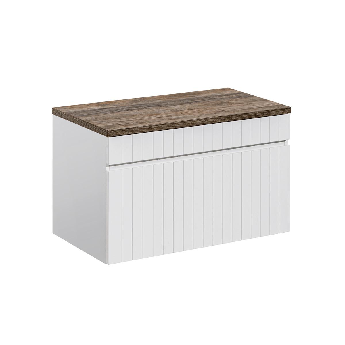 WASCHTISCHUNTERSCHRANK 80cm Zelie Weiß - Weiß, Holzwerkstoff (80/48/46cm) - Petits-meubles