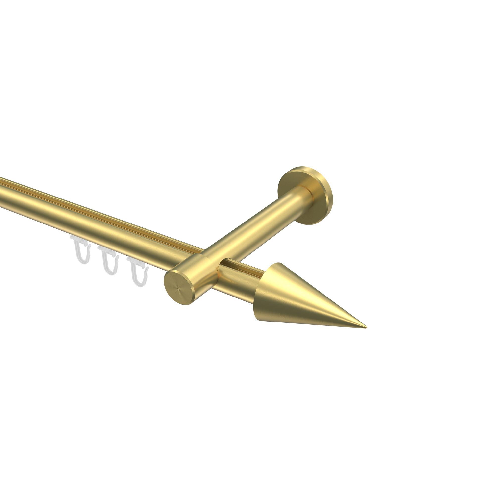 GARDINENSTANGE INNENLAUF Prestige Savio 520 cm (geteilt in 4 x 130 cm), 1-läufig, 20 mm Ø Messing-Optik - Messingfarben, Metall (520cm) - INTERDECO