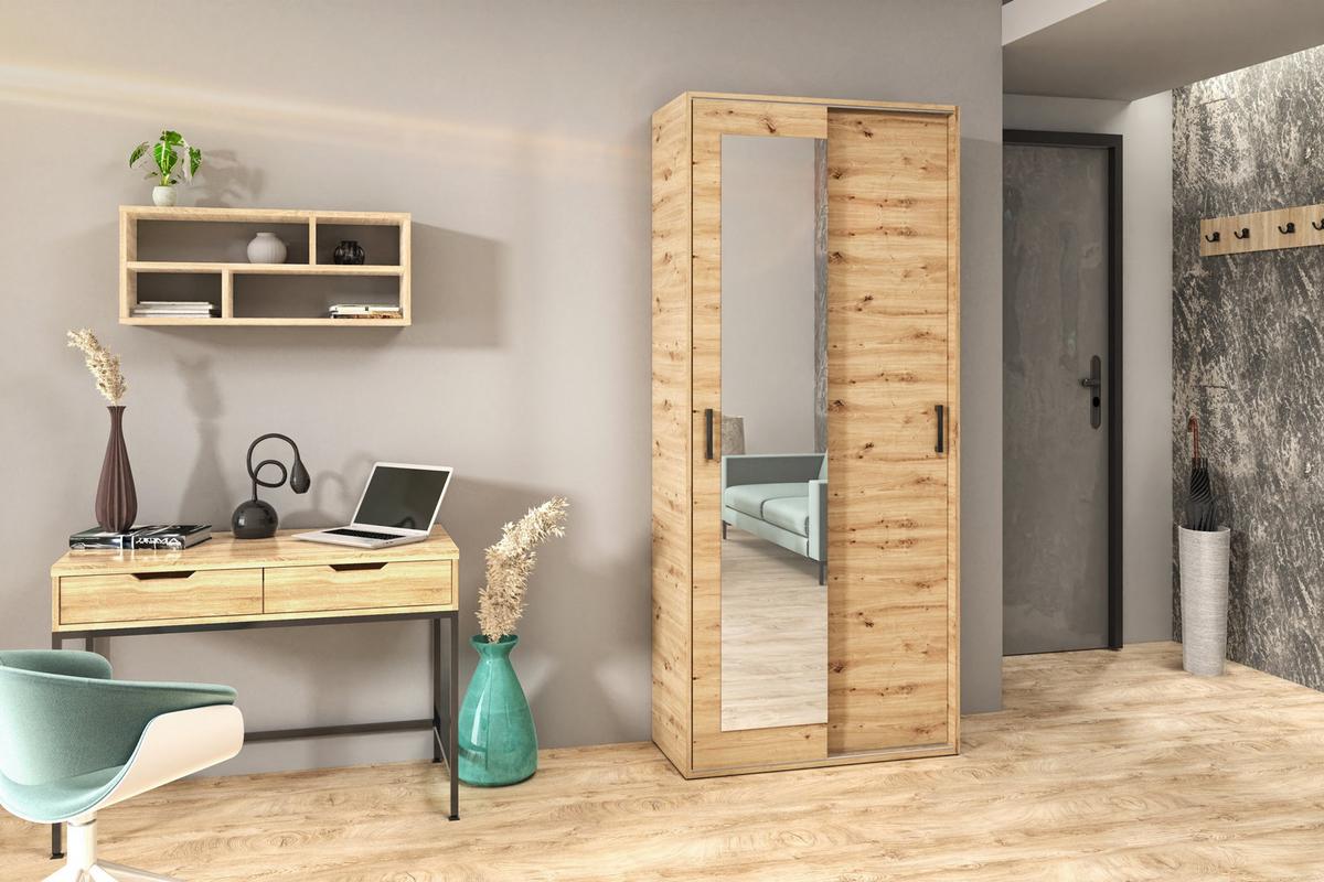 GARDEROBENSCHRANK BENVENO 90/21040 Modern Garderobenschrank Eiche Artisan - Eiche Artisan, Holzwerkstoff (90/210/40cm) - MASSENO