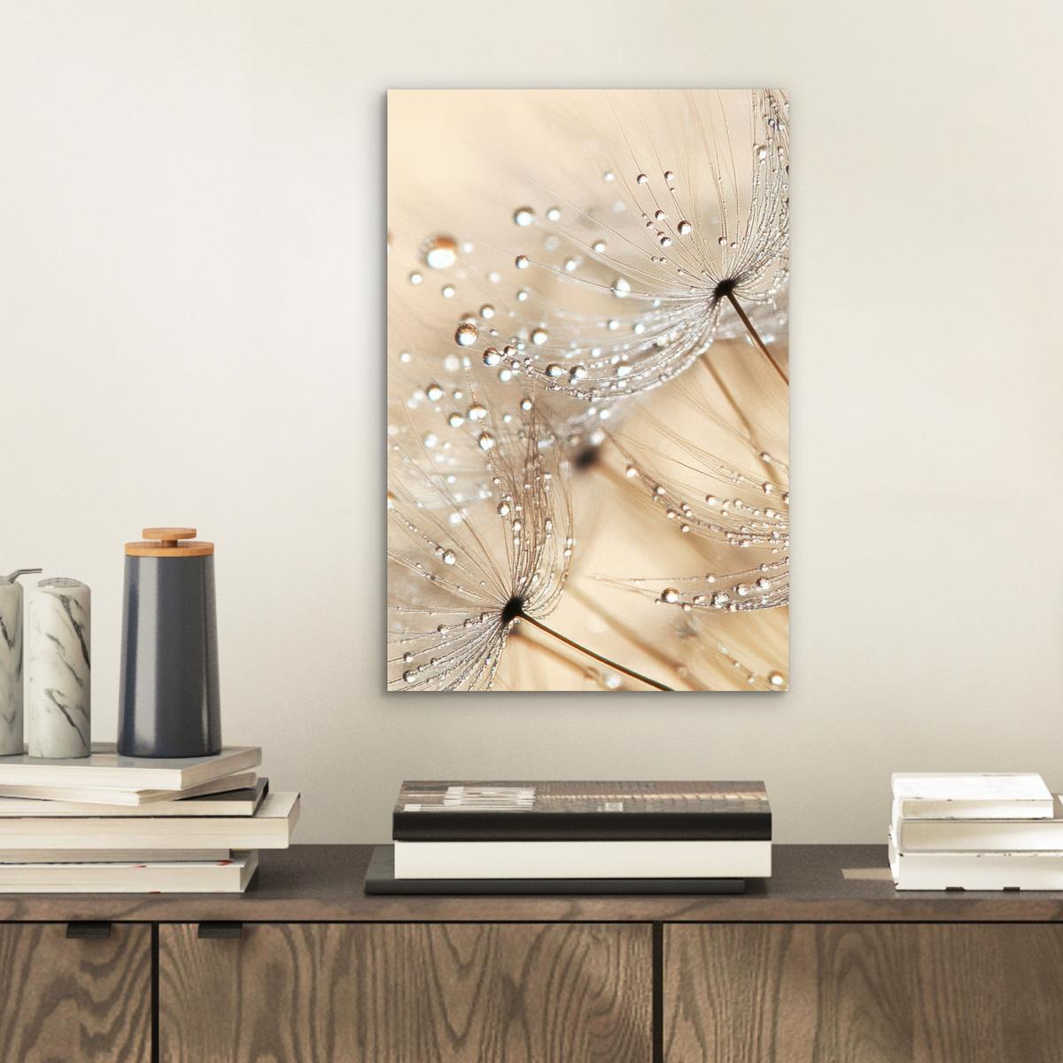 METALLBILD Löwenzahn - Abstrakt - Natur - Beige 20x30 cm - Braun, Metall (20/30cm) - MuchoWow