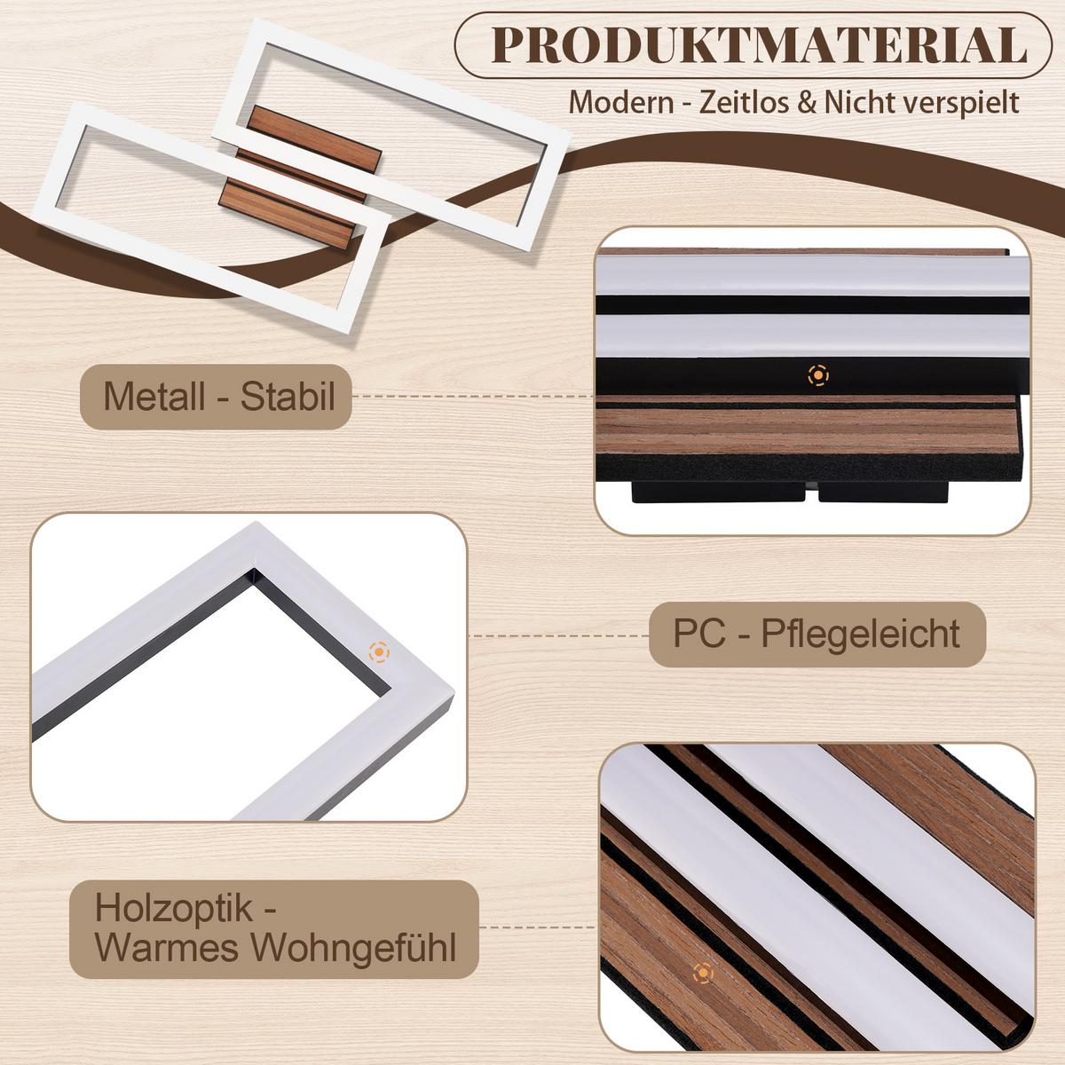 LED DECKENLEUCHTE Evoris 49/27/6 cm - Schwarz, Kunststoff/Metall (49/27/6cm) - ZMH