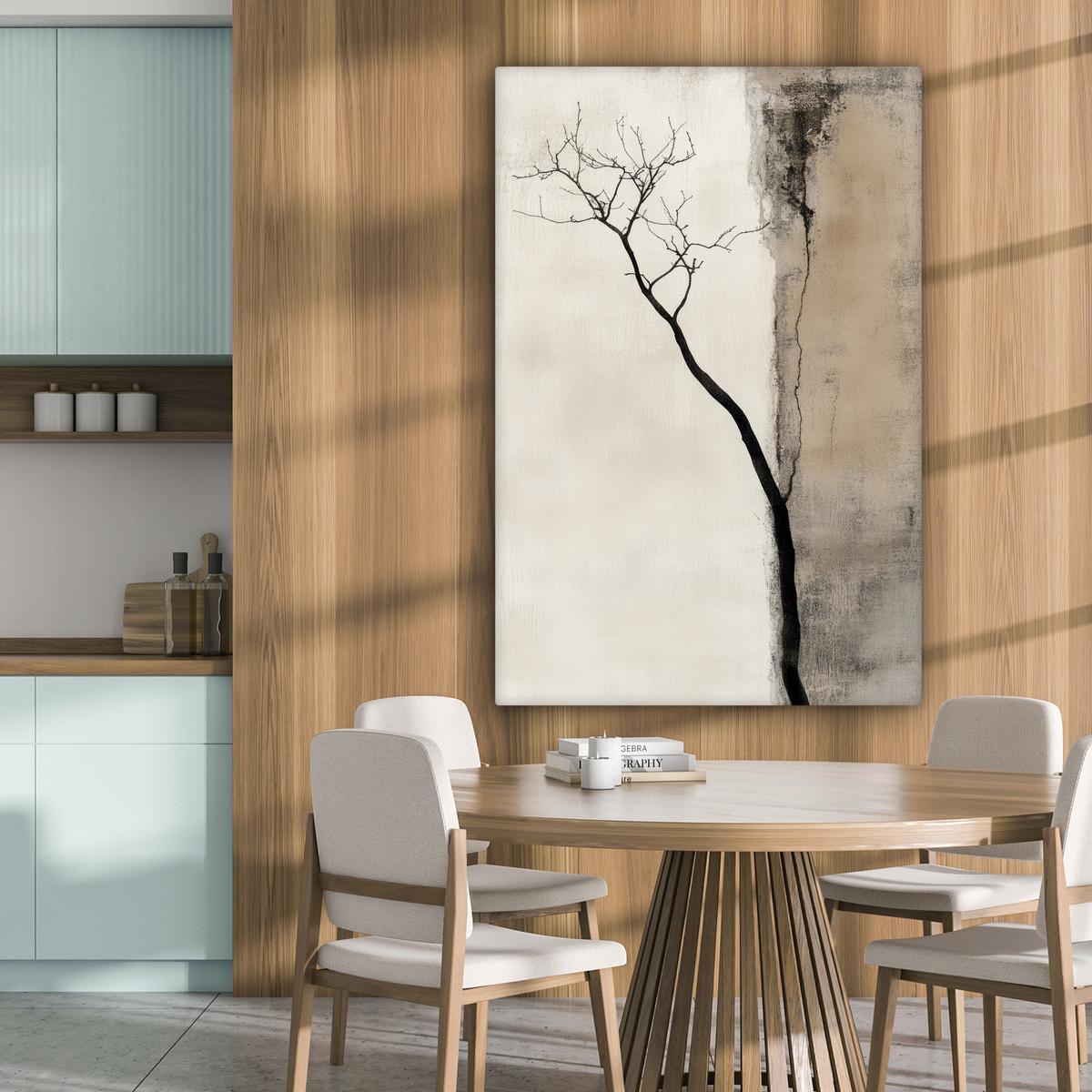 LEINWANDBILD Wabi sabi - Pflanze - Beige Deko XXL 80x120 cm - Taupe, Textil (80/120cm) - MuchoWow