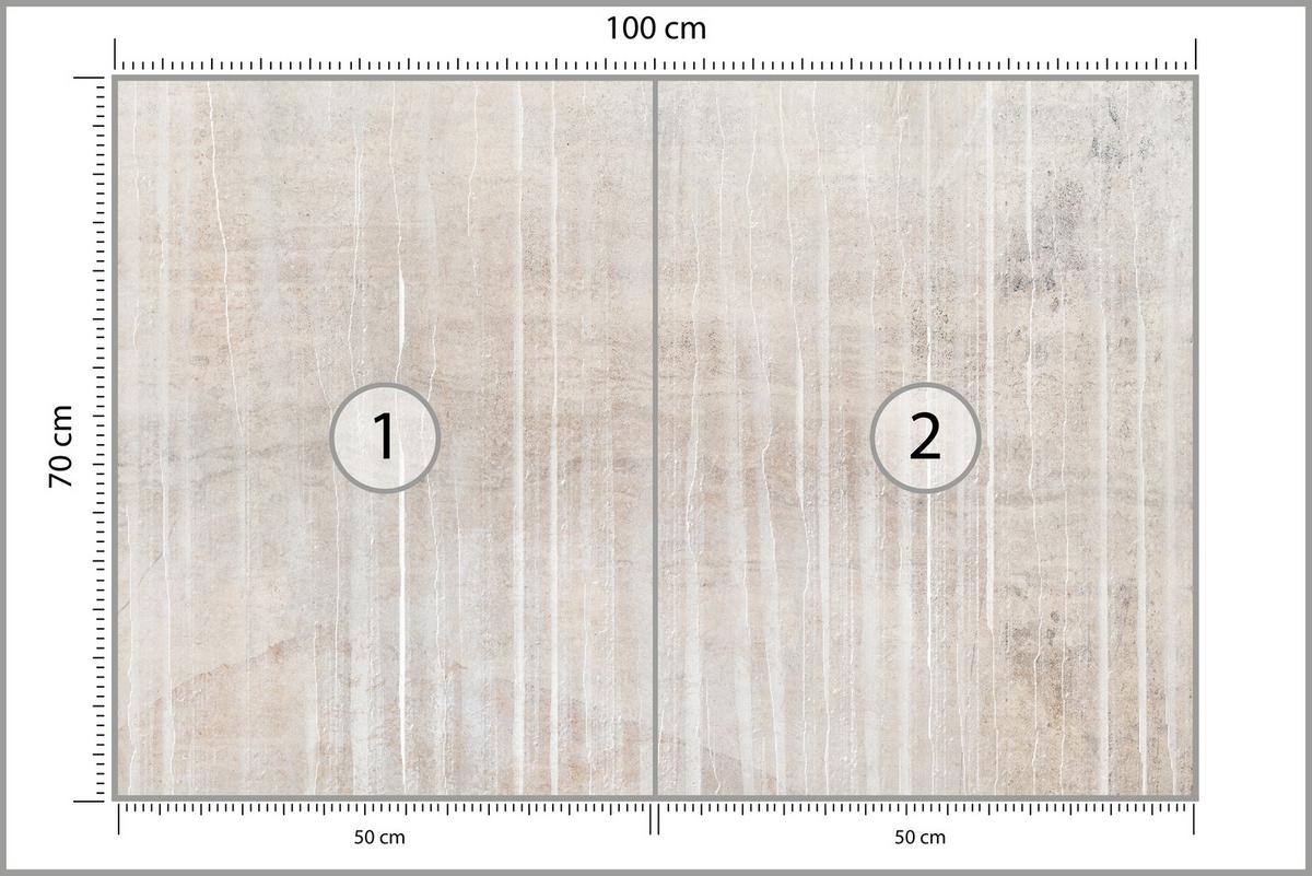 FOTOTAPETE Beton Optik Abstraktion Vintage Stil 100x70 - Beige/Braun, Papier (100/70cm) - Muralo