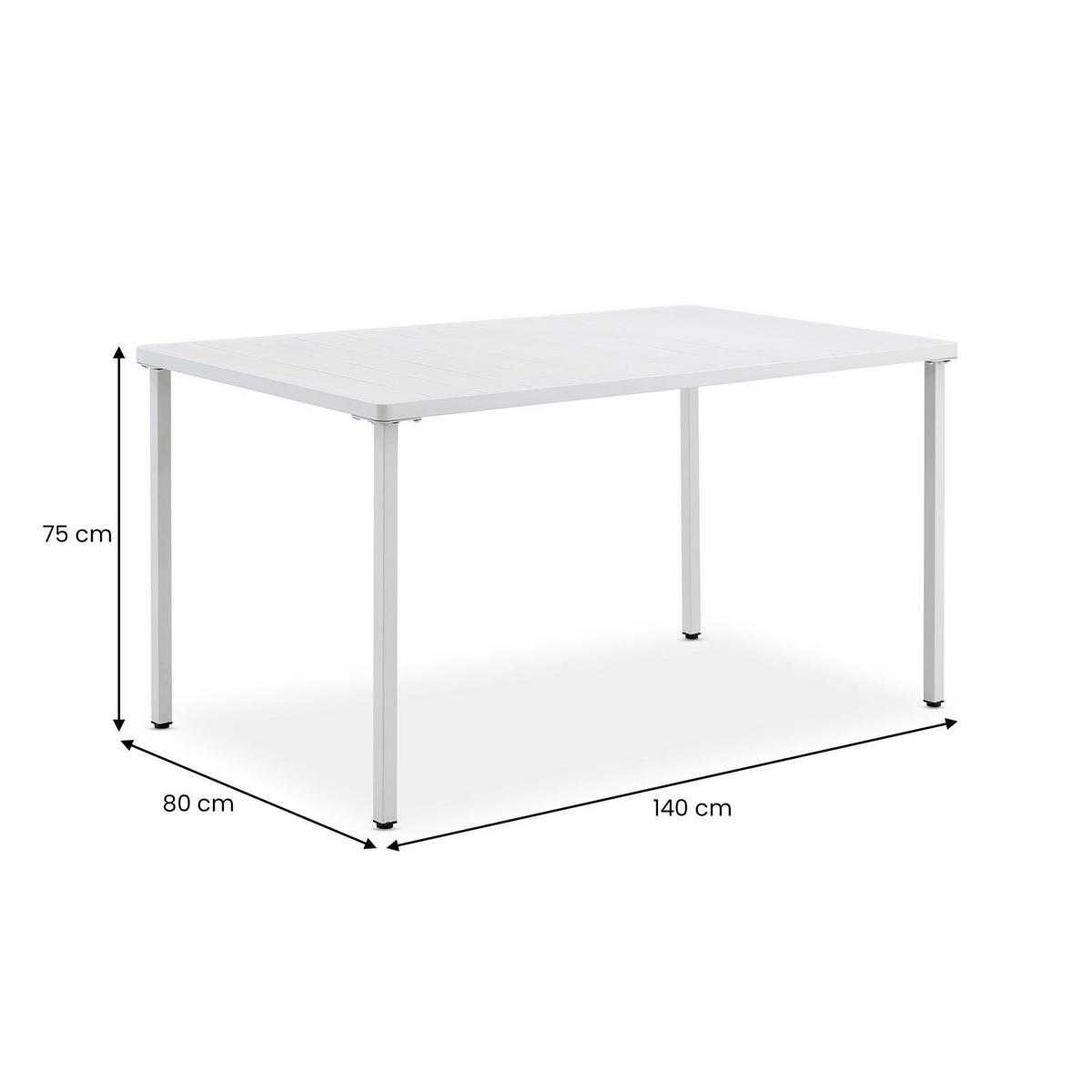 GARTENTISCH AZALEA weiß - Weiß, Metall (80/140/75cm) - IDIMEX
