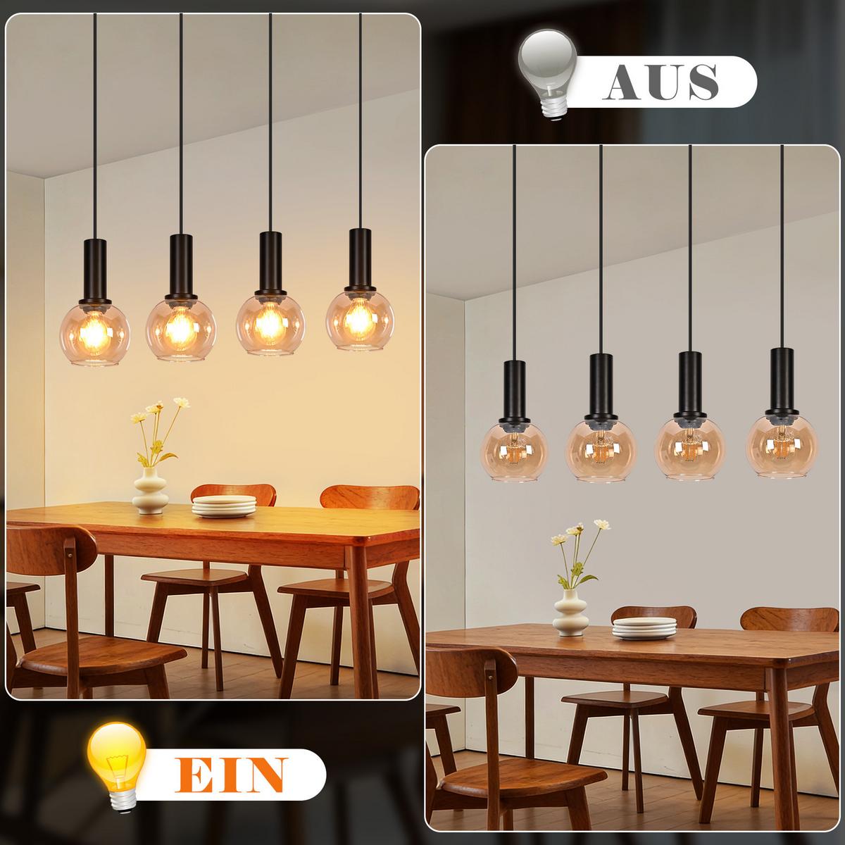 PENDELLEUCHTE Fenrik 55/13/145 cm - Schwarz, Glas/Metall (55/13/145cm) - ZMH