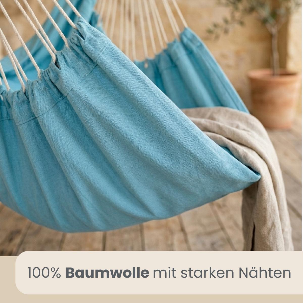 XXL-HÄNGESESSEL 185/130 cm Belastbar bis 150 kg Türkis - Blau, Textil (130/155/185cm) - Amanka