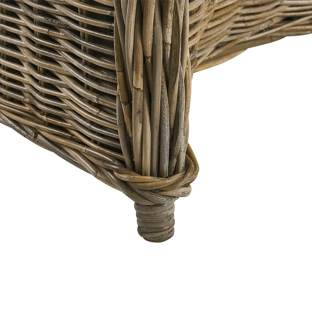 GARTENMÖBEL SET 4-Sitzer Rattan natürlich Auflagen cremeweiß Susua/Olbia - Hellbraun/Beige, Naturmaterialien - Beliani
