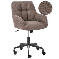 SCHREIBTISCHSTUHL Bouclé Dunkelbraun Palmdale - Dunkelbraun, Textil (58/87/61cm) - Beliani