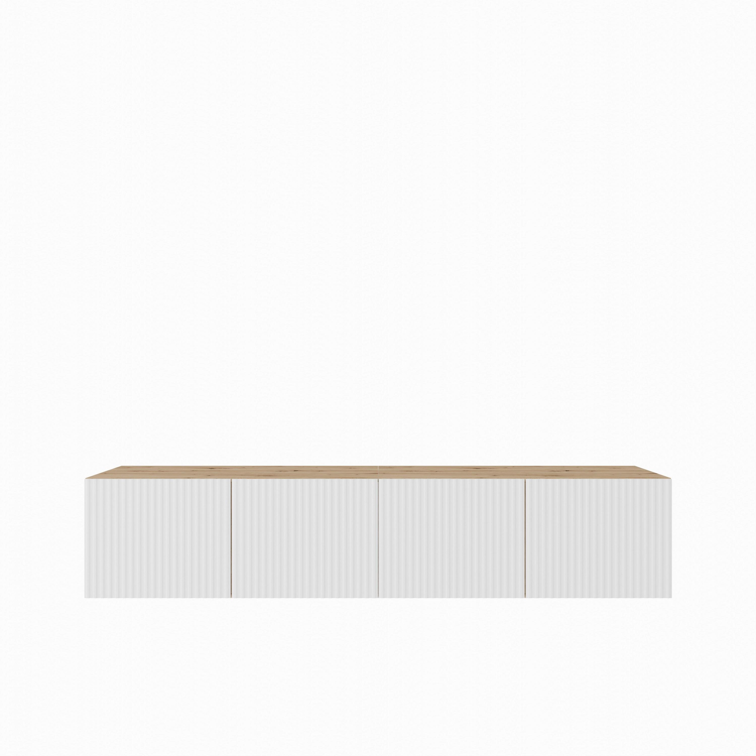 LOWBOARD VAREN 200/41/40 cm, Hängender TV-Schrank Eiche Artisan - Weiß/Eiche Artisan, Holzwerkstoff (200/41/40cm) - MASSENO