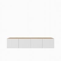 LOWBOARD VAREN 200/41/40 cm, Hängender TV-Schrank Eiche Artisan - Weiß/Eiche Artisan, Holzwerkstoff (200/41/40cm) - MASSENO