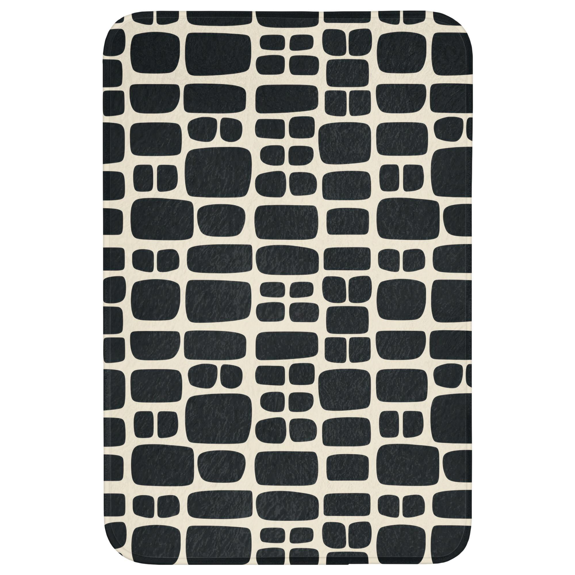 BADEMATTE Modern - Bio - Schwarz Rutschfest 60x90 cm - Anthrazit, Textil (60/90cm) - OnlyWow