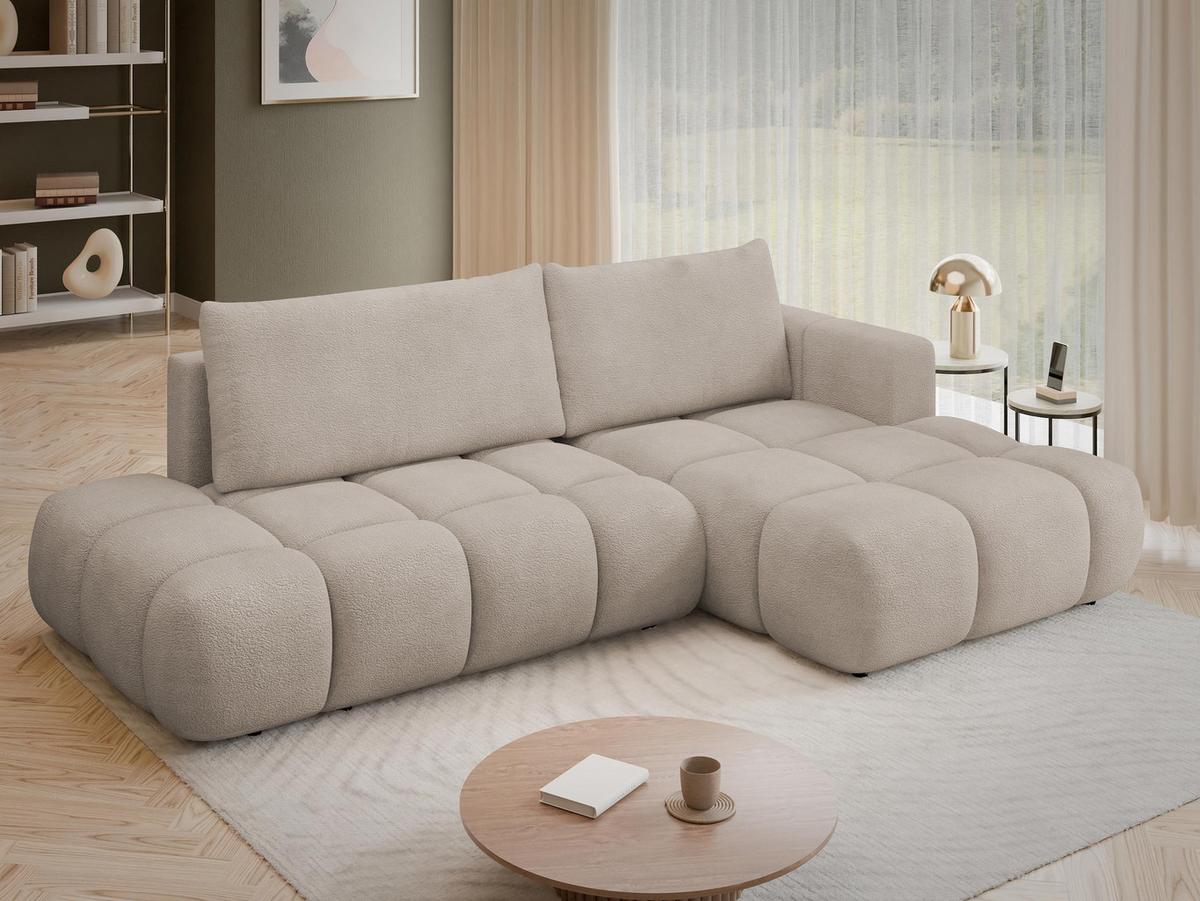 ECKSOFA Soffi, Seite: Rechts - Beige/Schwarz, Holz/Kunststoff (283/166cm) - MIRJAN24