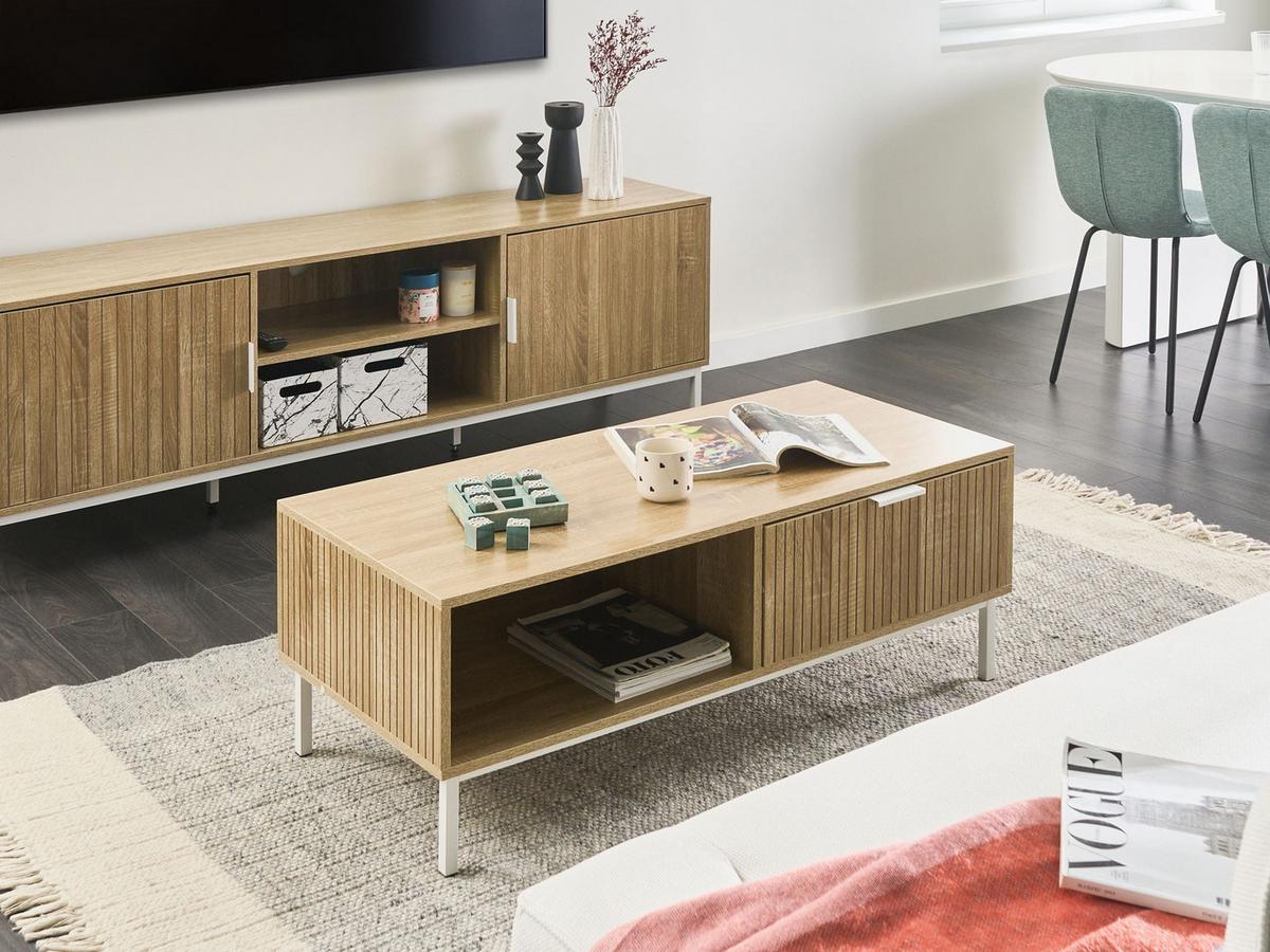COUCHTISCH Hellbraun Royalla - Hellbraun, Holzwerkstoff (50/110/40cm) - Beliani