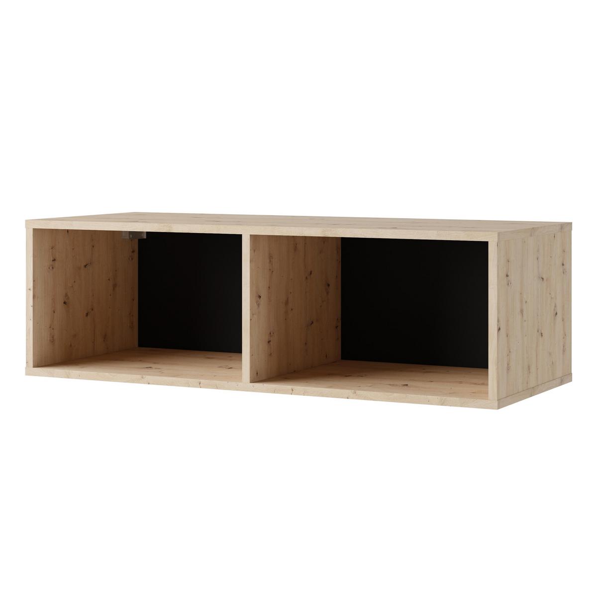WOHNWAND Kossana 23 Modern Schwarz/Goldene Eiche 300/43/154 cm Wohnwand Set - Schwarz, Holzwerkstoff/Kunststoff (300/156/43cm) - AX Living
