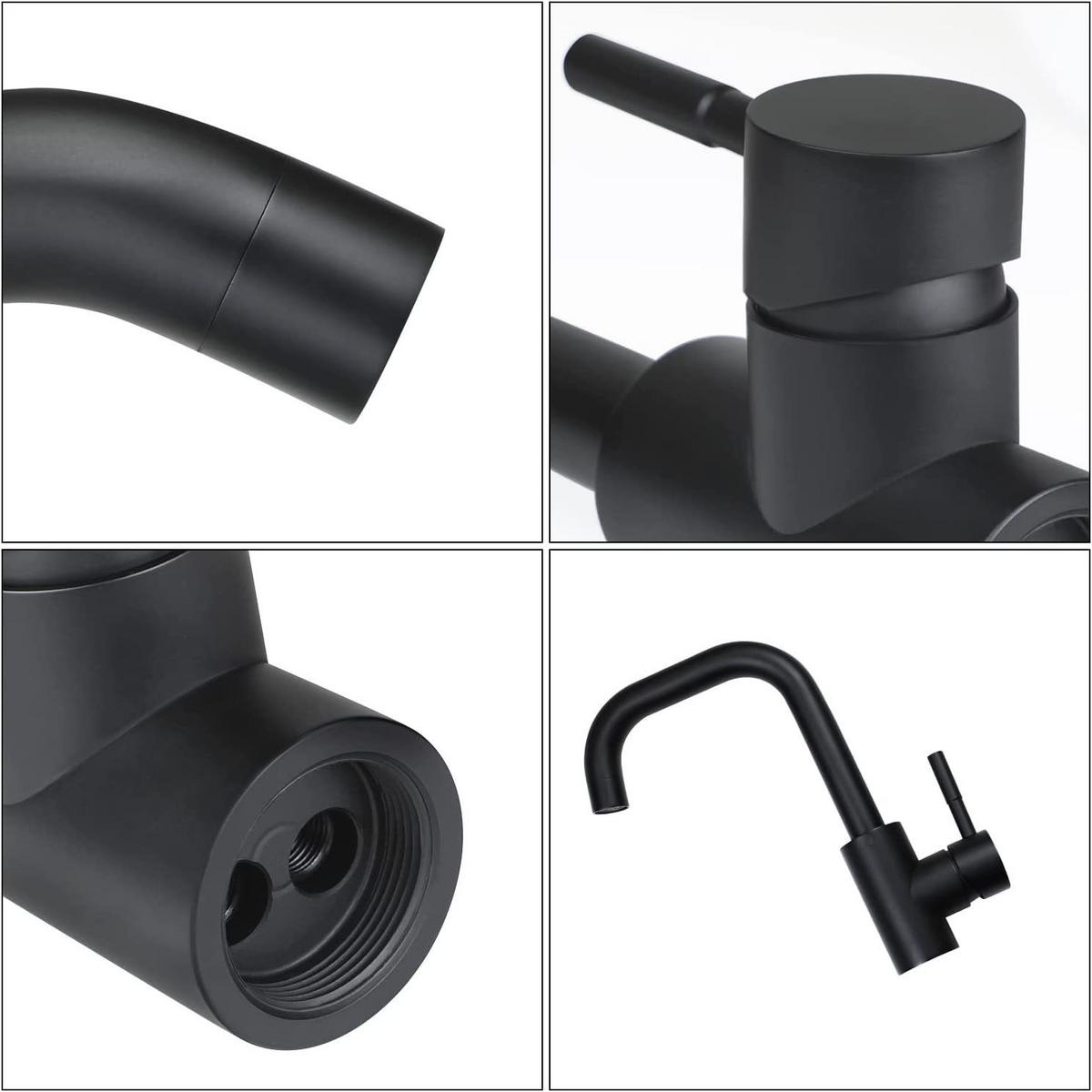 WASCHTISCHARMATUR NORA 24/6/24 cm - Schwarz, Metall (6/24/24cm) - Nettlife