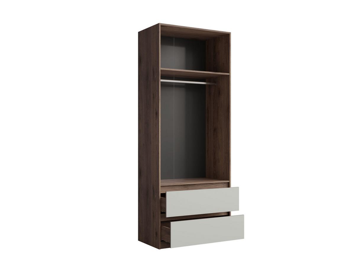 KLEIDERSCHRANK Walnuss, Neutralgrau 90/230,5/49,8 - Walnussfarben/Grau, Holzwerkstoff (90/231/50cm) - RAUMHIRSCH FURNITURE