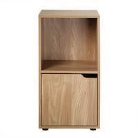 NACHTTISCH mit 2 Fächern im Holzdekor mit 1 Tür 30,7/29/61,6 cm - Eichefarben, Holzwerkstoff (29/61.6/30.7cm) - Calicosy