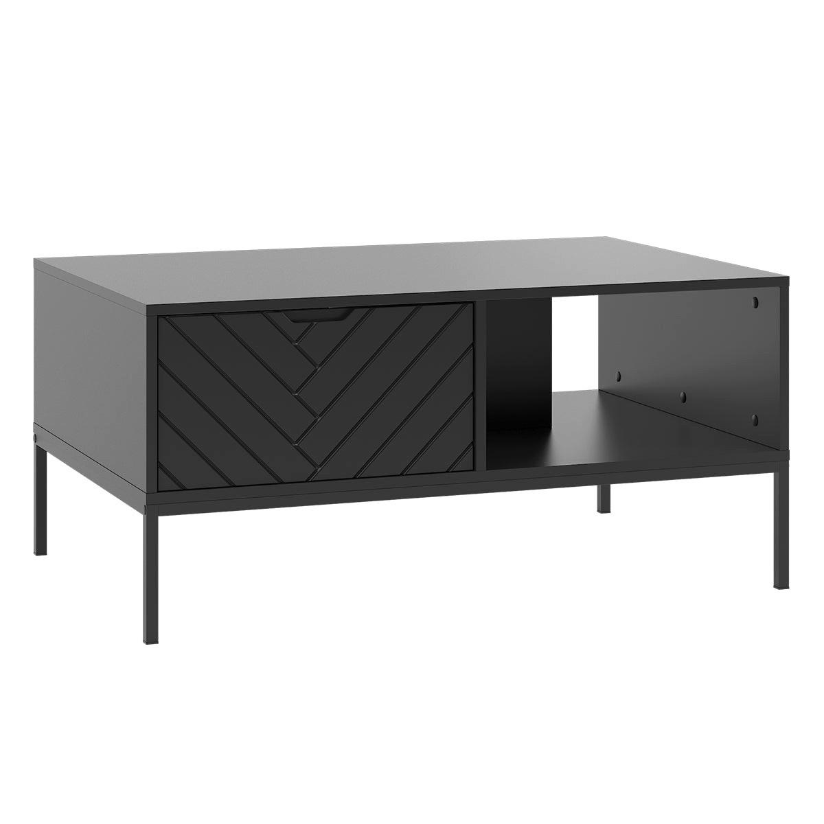COUCHTISCH Daria Schwarz - Schwarz, Holzwerkstoff (68/104/69cm) - Petits-meubles